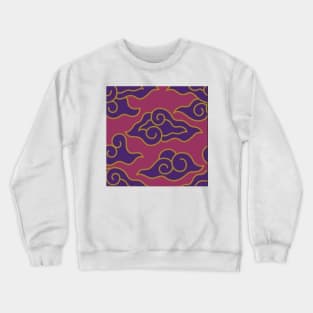 Mega mendung illustration pink and blue pattern Crewneck Sweatshirt